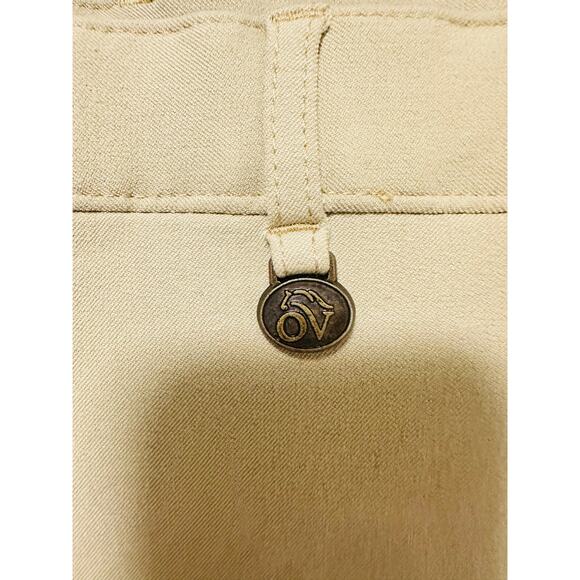 OVATION Show Tan Suede Faux Suede Knee Patch Hunter Dynamic Breeches Pants sz 12 - Picture 7 of 13